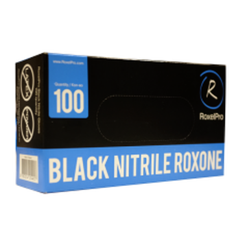 Нитриловые перчатки ROXONE, чёрные, размер M, упаковка 100 шт.